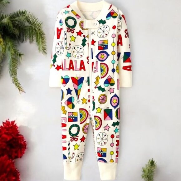 Hanna Andersson Other - Hanna Andersson Fa la la Christmas Zip Sleeper Organic Cotton 6/12 Mnths PJs